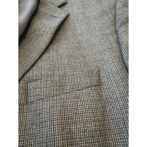 Lauren Ralph Lauren 100% Wool Blazer Mens 48L Shepards Check Brown Two Button - Picture 5 of 6